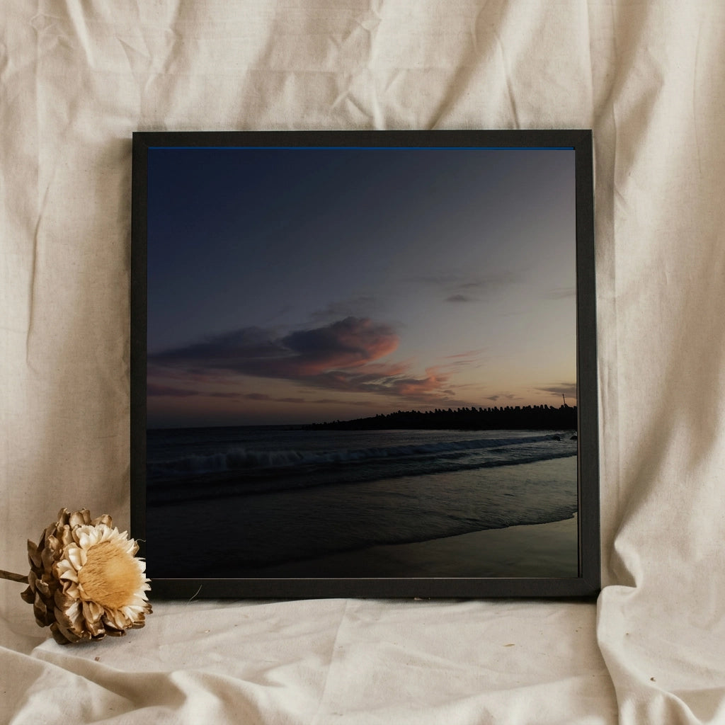 Twilight Beach and Pink Clouds