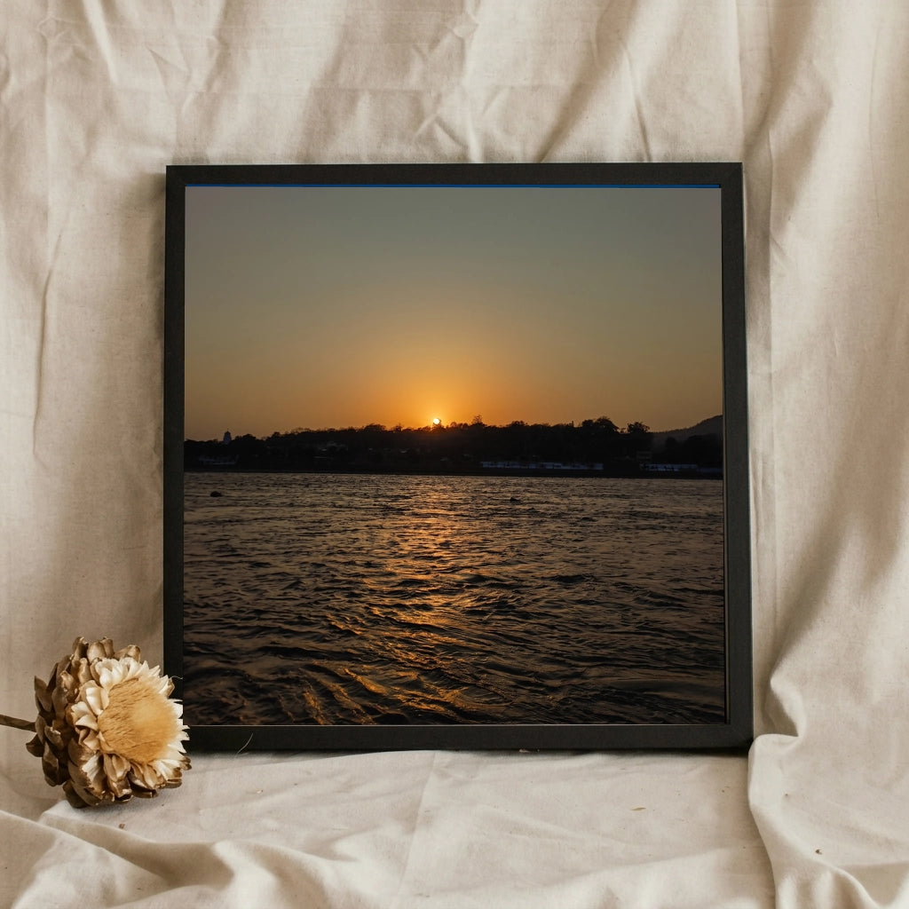 Golden Sunset Over a Rippling River