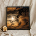 Hazy Sun Behind Golden Clouds