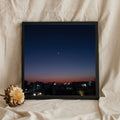 Twilight Sky Over City Rooftops
