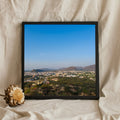 Hilltop View Over a Valley Town