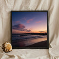 Twilight Beach with Pink Clouds