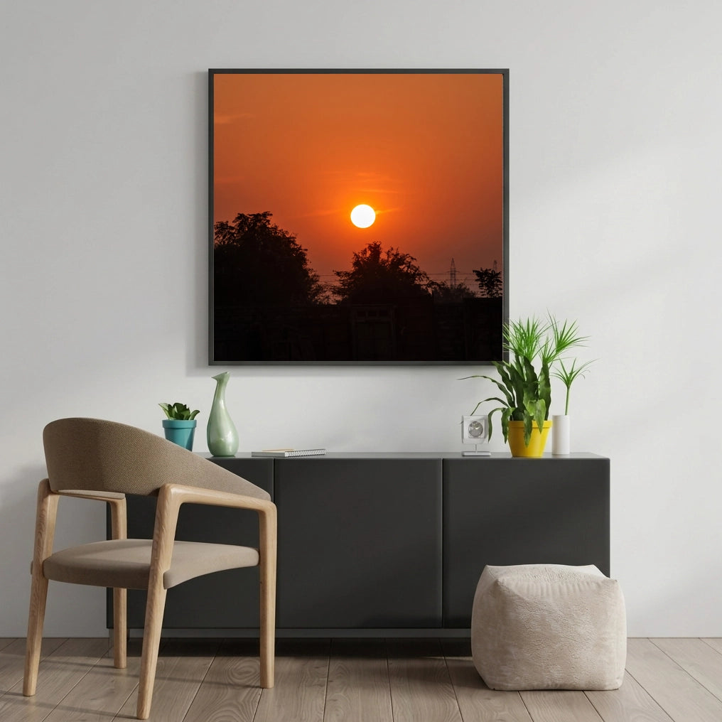 Orange Sunset Over Treetops