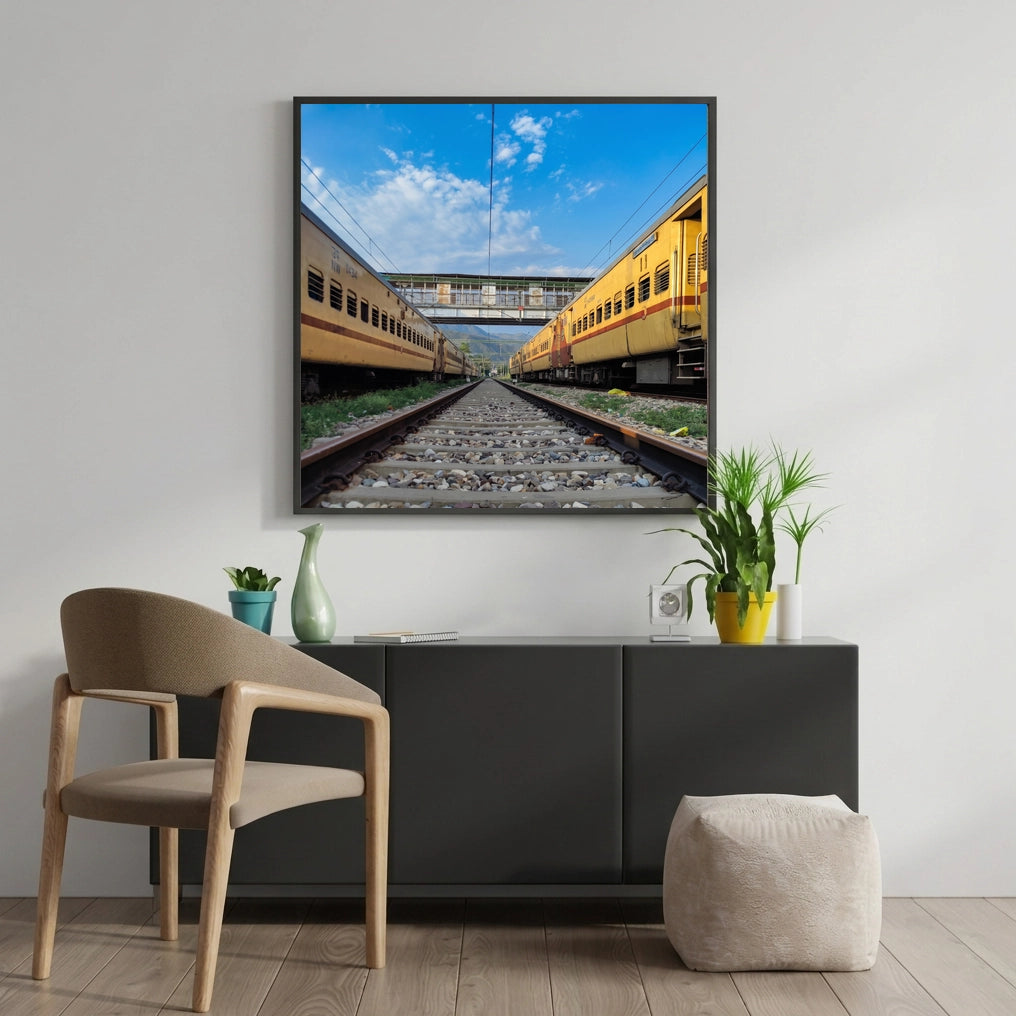Yellow Trains and Railway Track