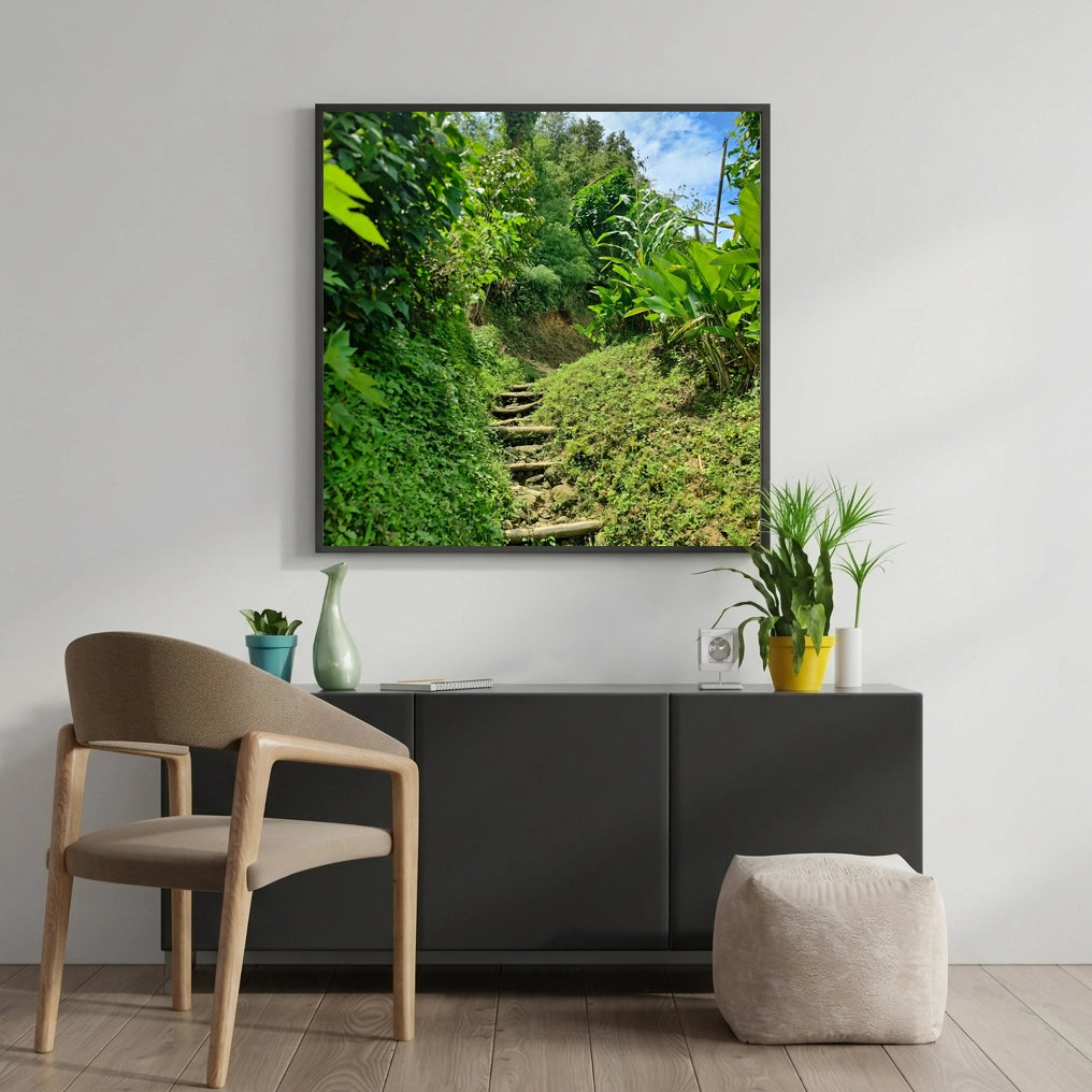 Mossy Stone Steps in a Green Jungle