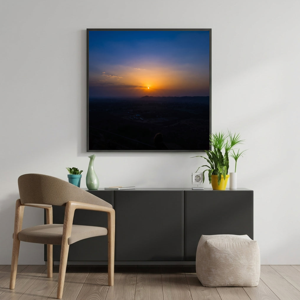 Sunset Over Distant Hills