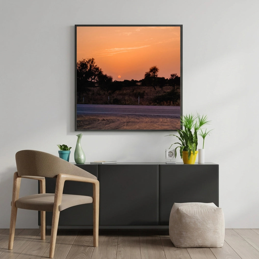 Desert Road at Sunset
