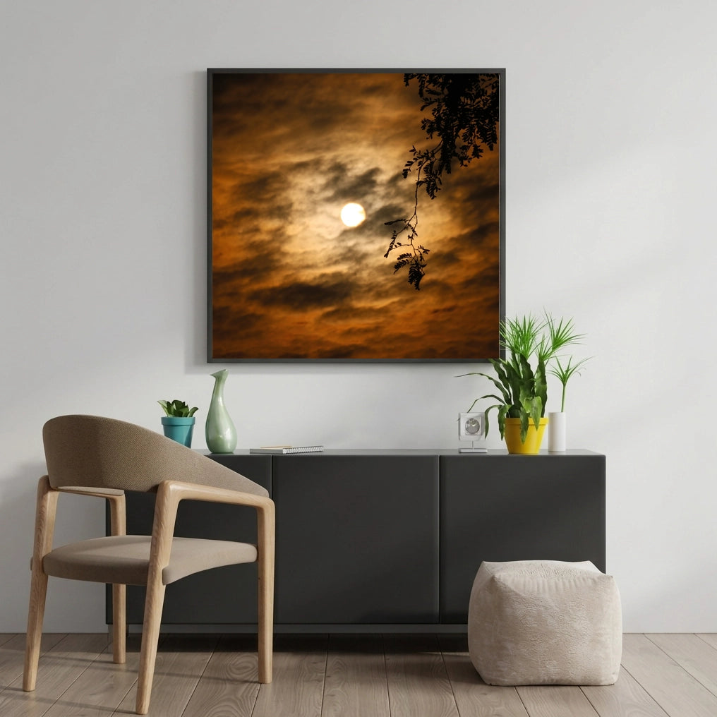 Golden Sun Through Moody Clouds