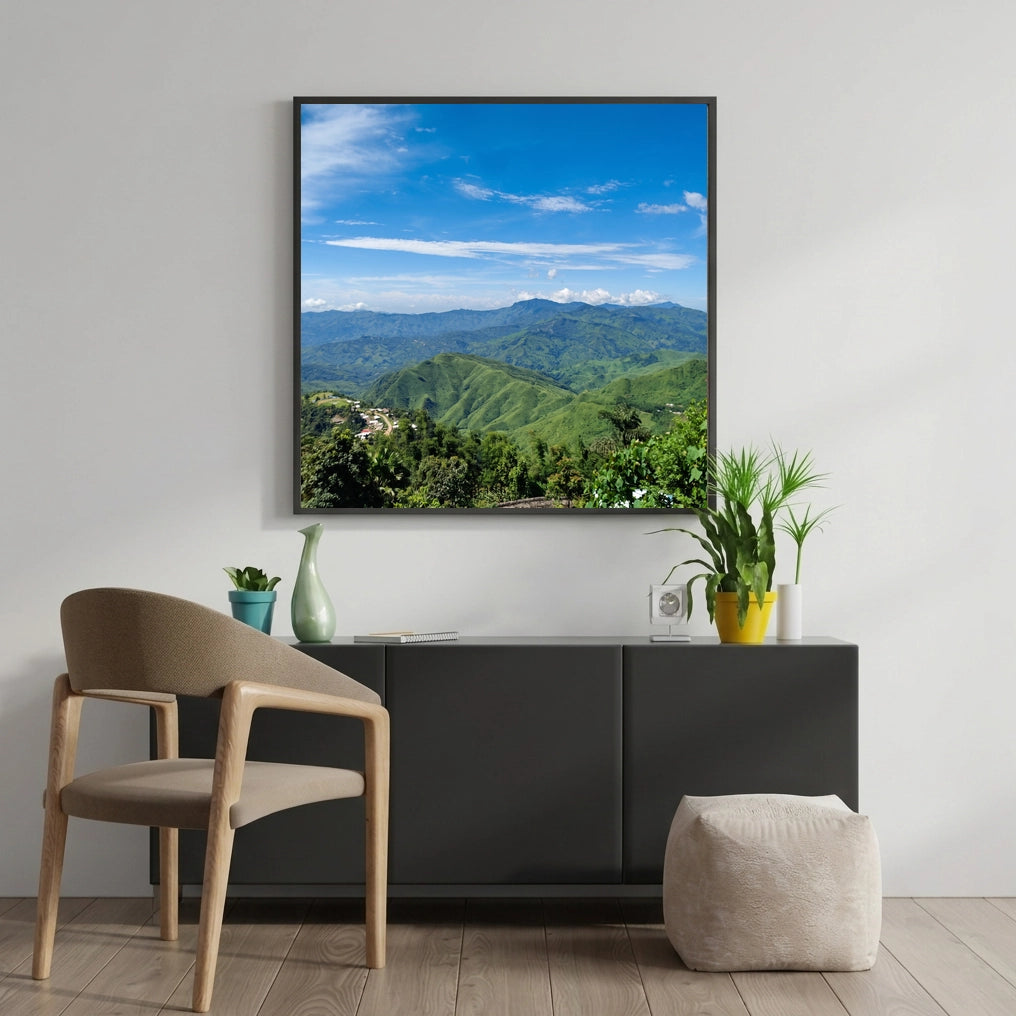 Rolling Green Hills and Blue Sky