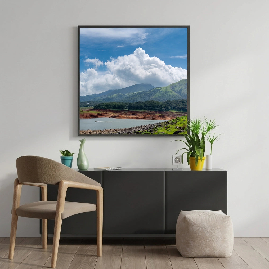 Cloud Over a Mountain Lake