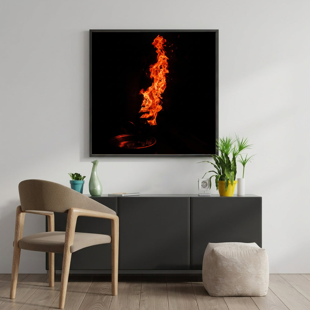Orange Flame on Black