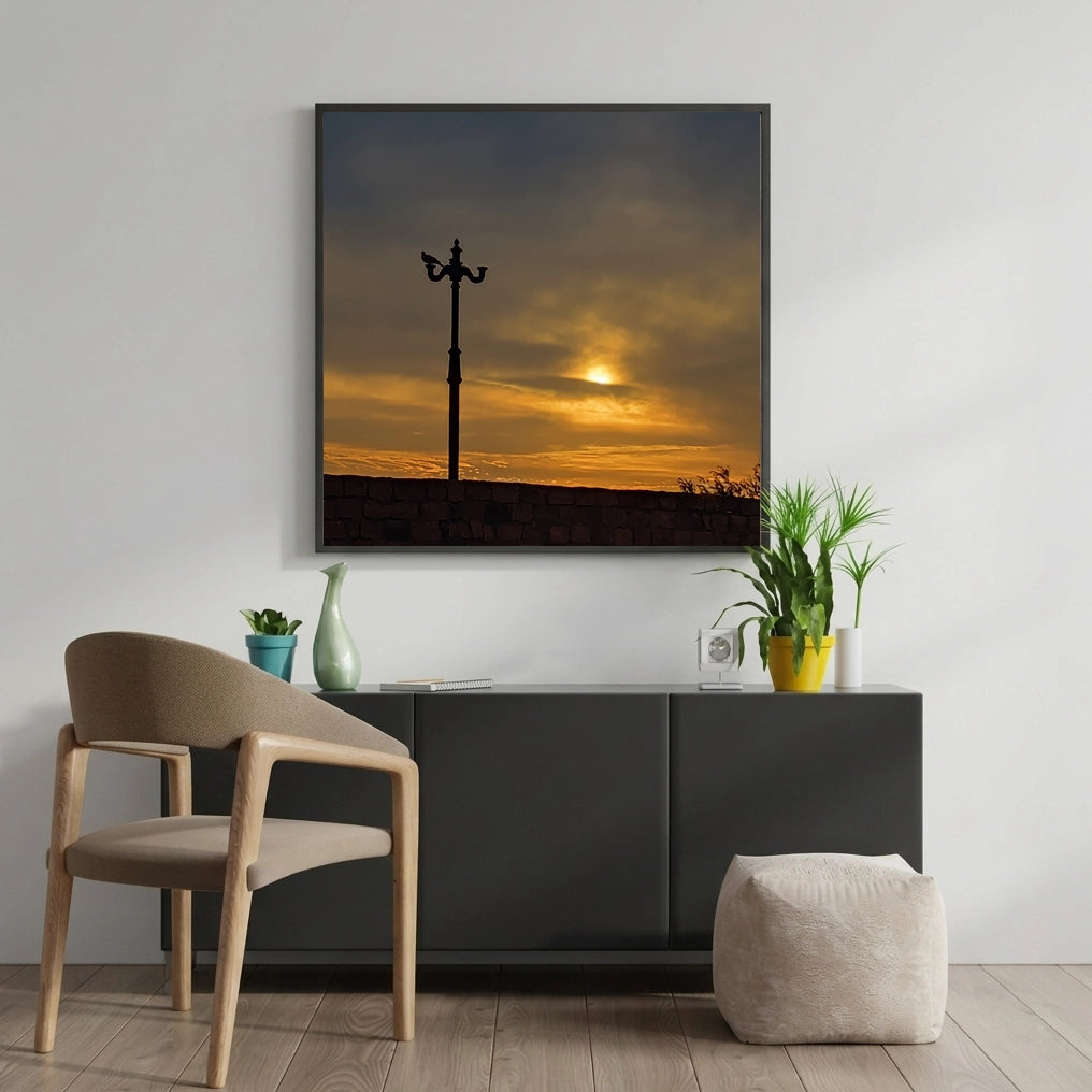 Street Lamp Sunset Silhouette