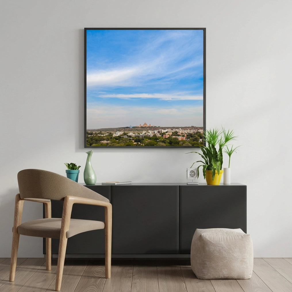 Big Sky Over a Hilltop Town