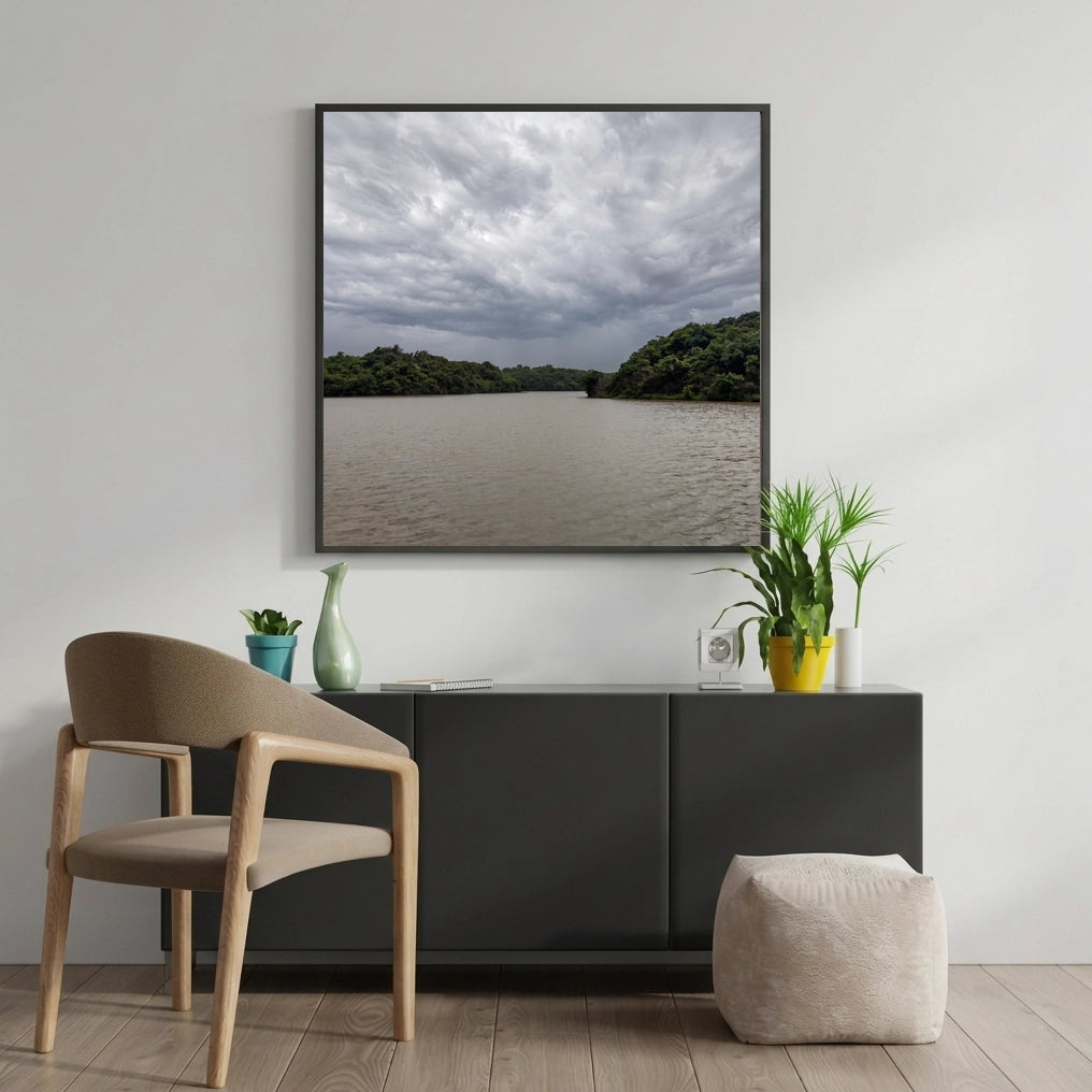 Overcast Sky Over a River