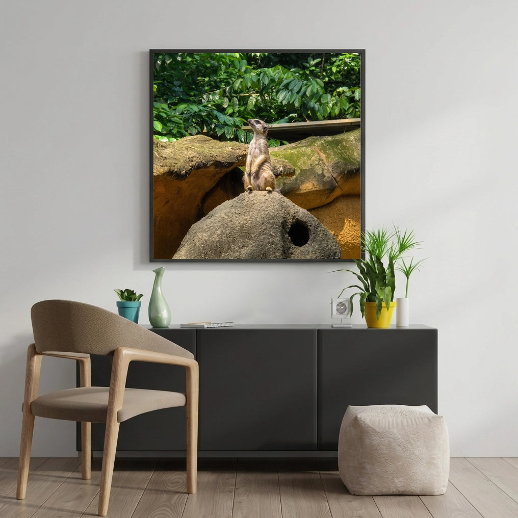 Meerkat Standing on a Rock