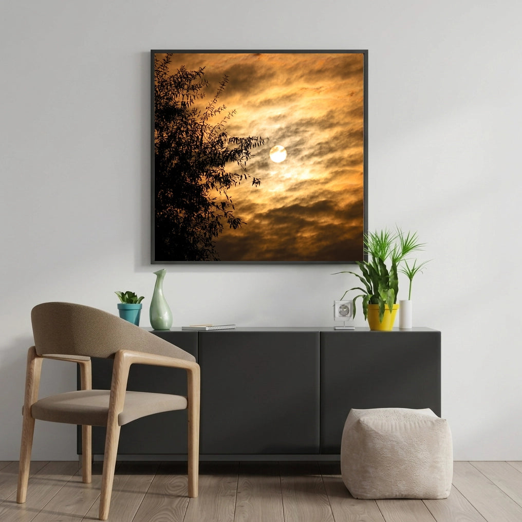 Golden Sunset Sky and Tree