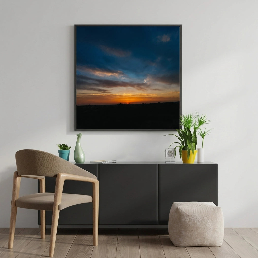 Sunset Over an Open Field