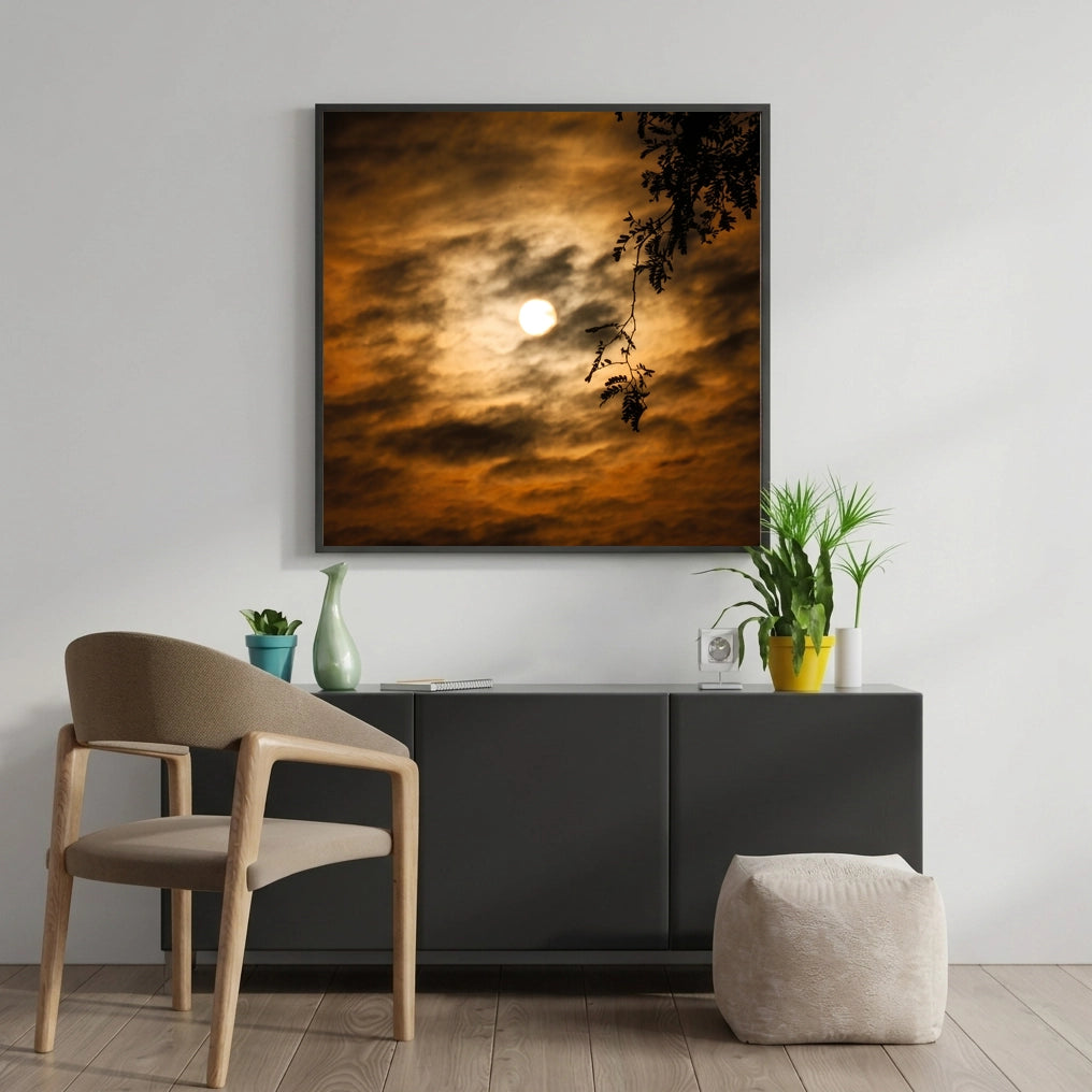 Sun Behind Golden Clouds