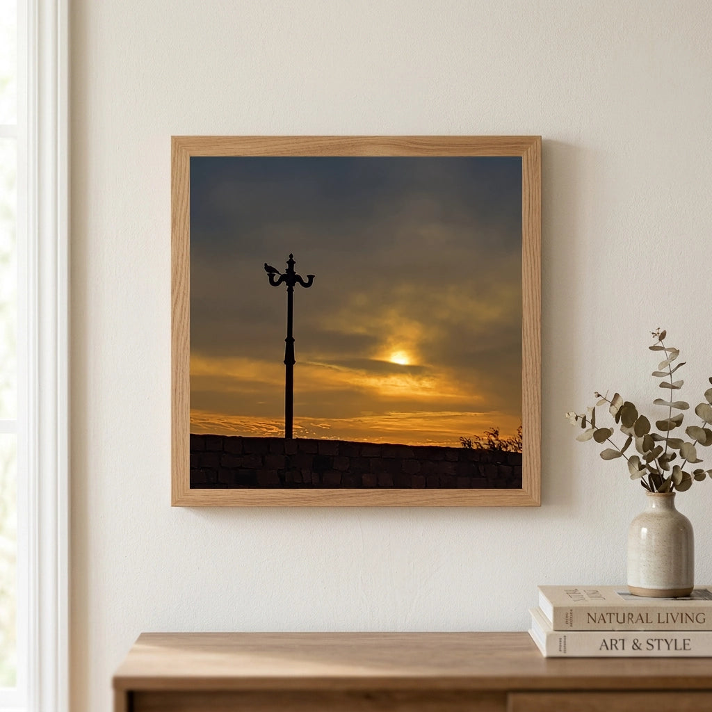 Street Lamp Sunset Silhouette