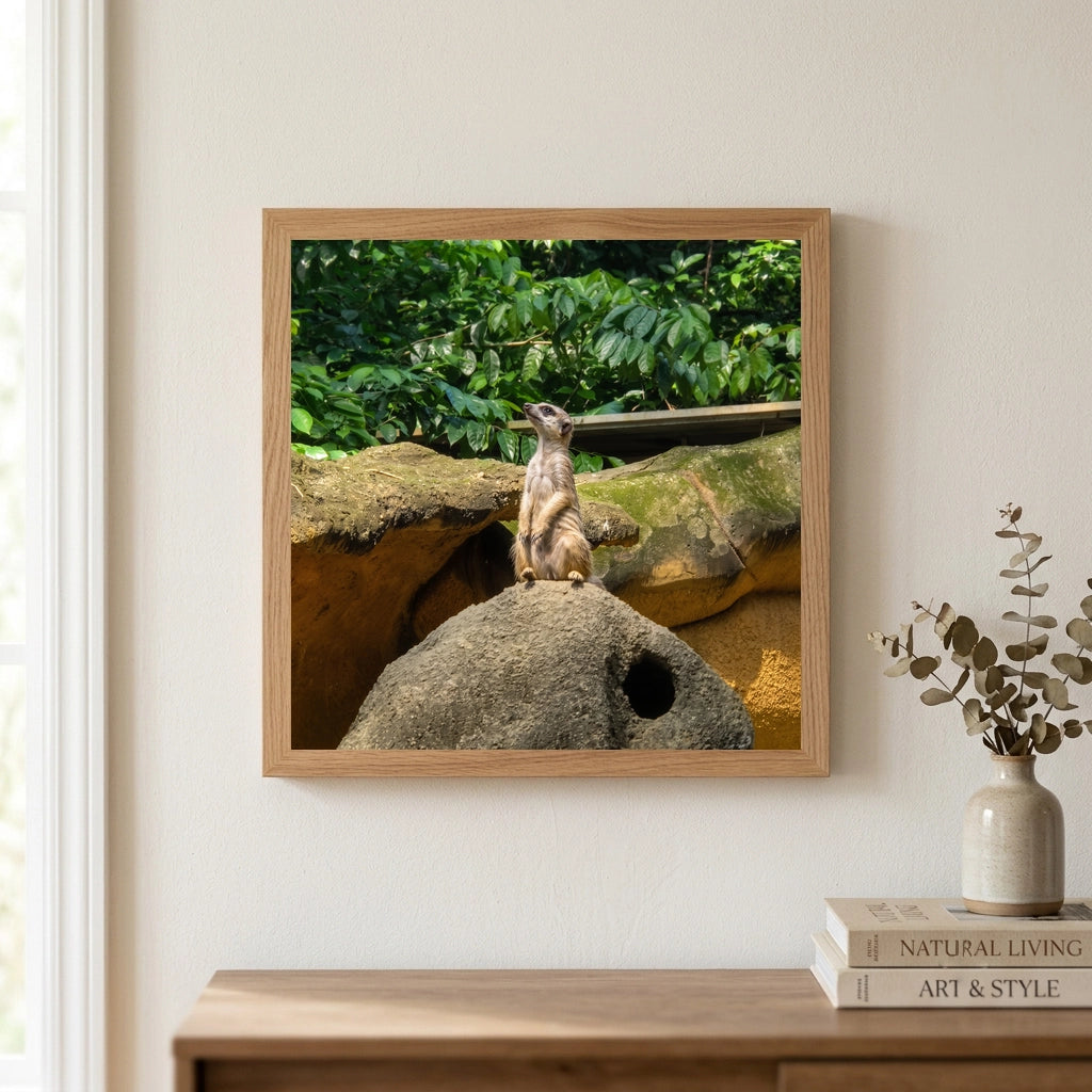 Meerkat Standing on a Rock
