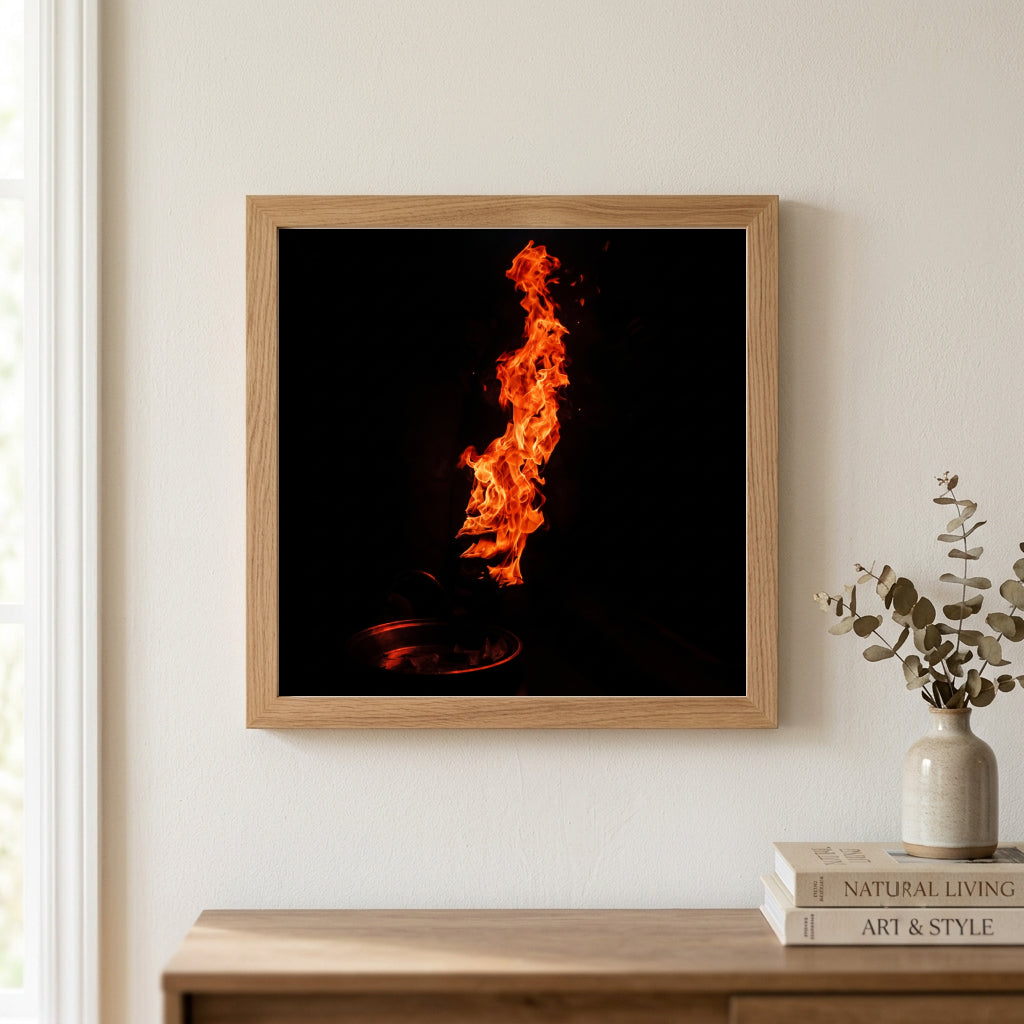 Orange Flame on Black
