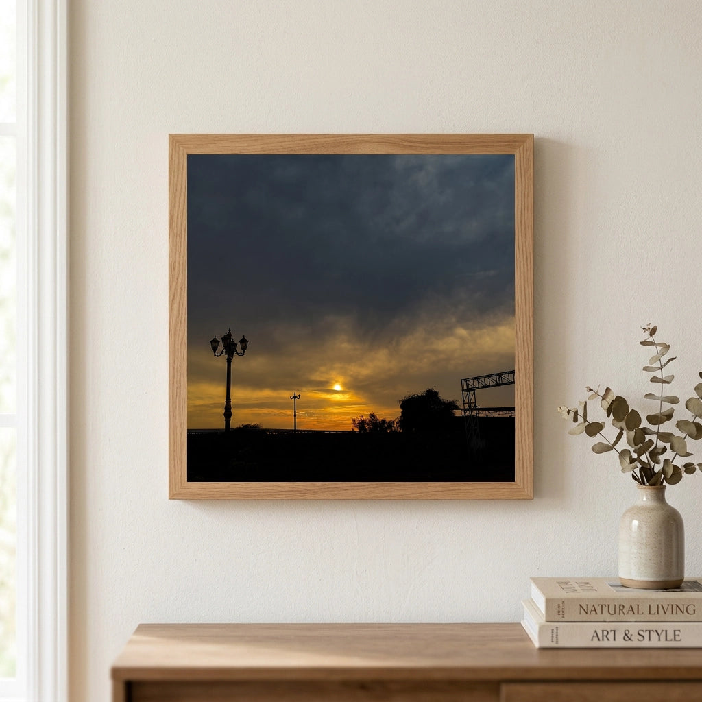 Street Lamp Against a Stormy Sunset