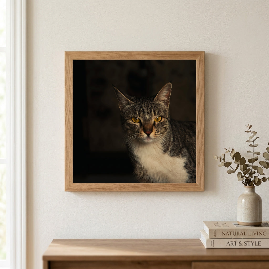 Moody Tabby Cat Portrait