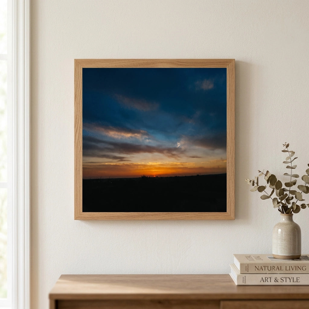 Sunset Over an Open Field