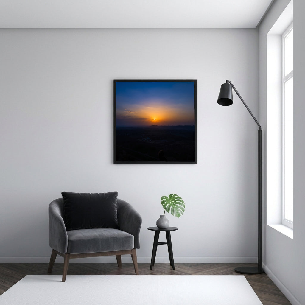 Sunset Over Distant Hills