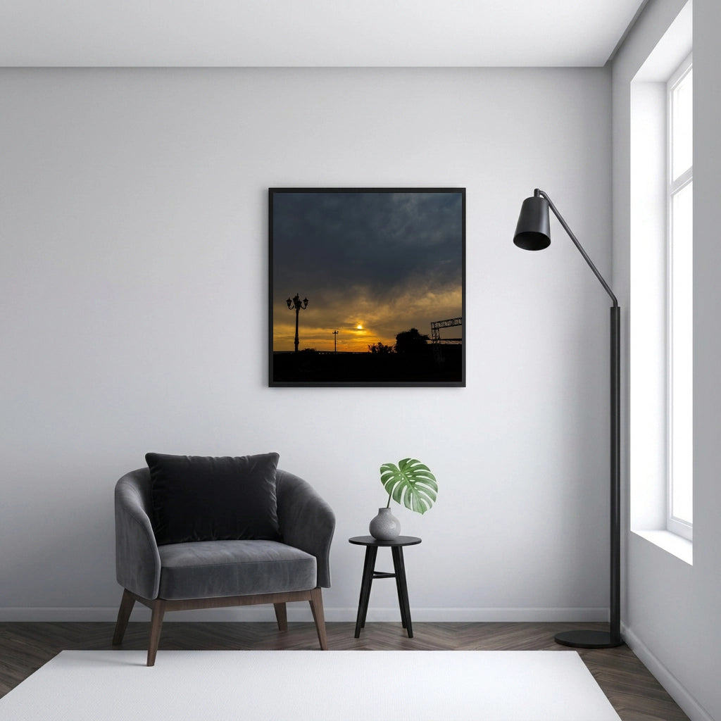 Street Lamp Against a Stormy Sunset