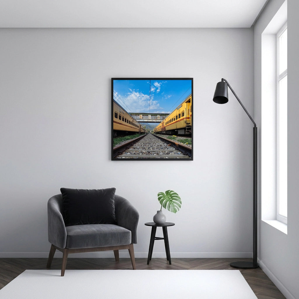 Yellow Trains and Railway Track
