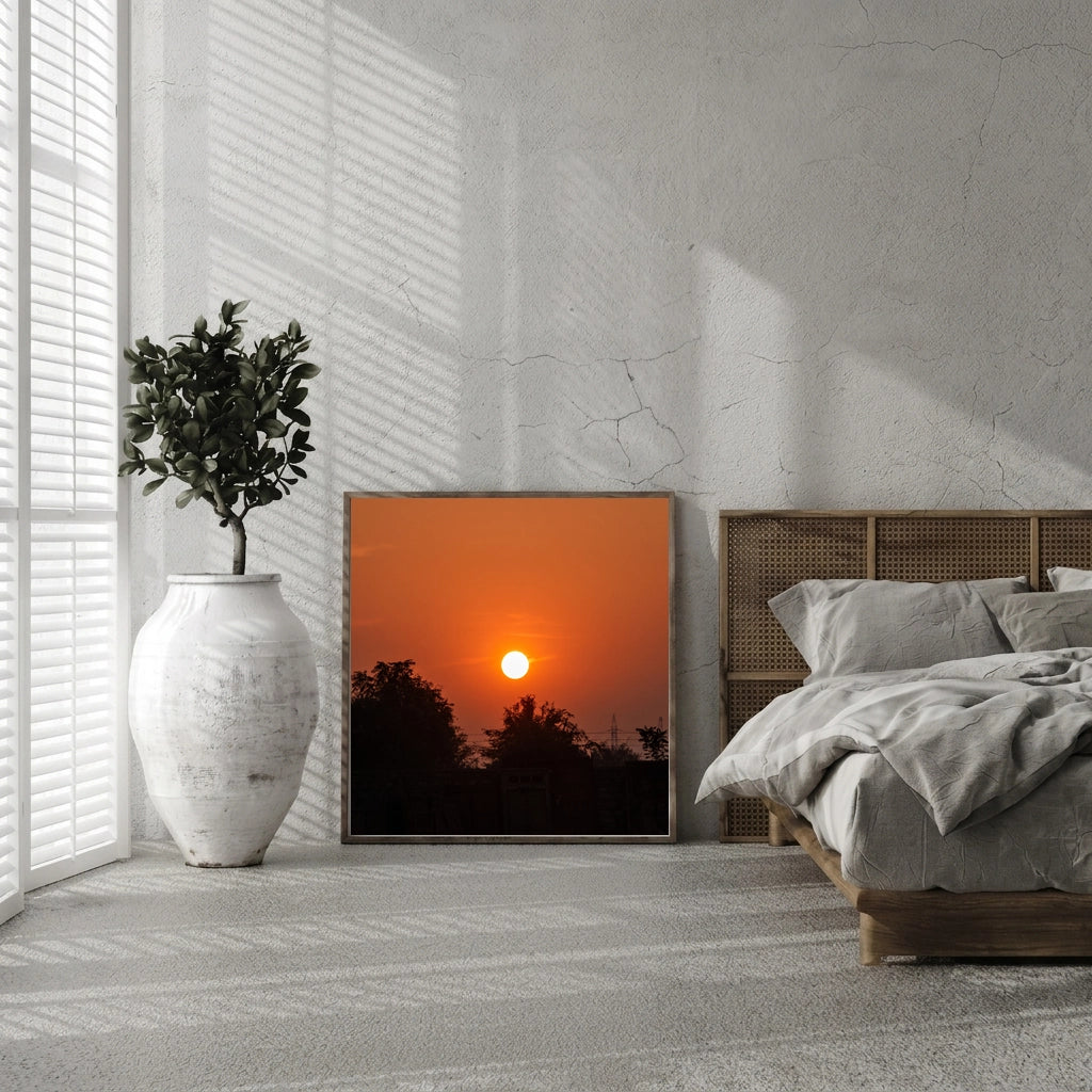 Orange Sunset Over Treetops