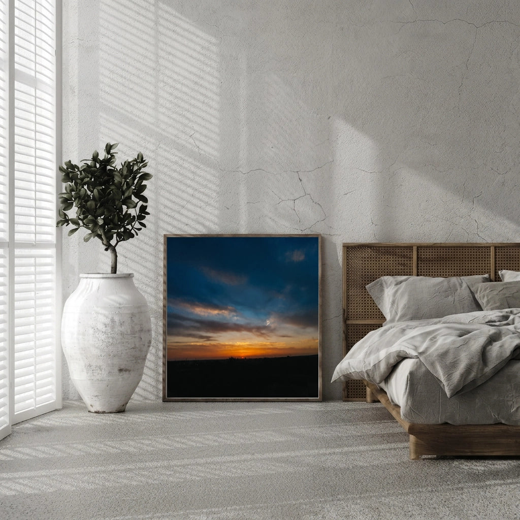 Sunset Over an Open Field