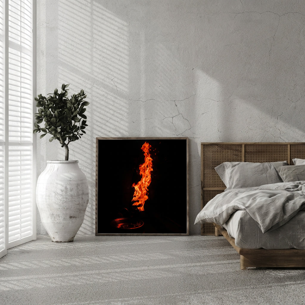 Orange Flame on Black